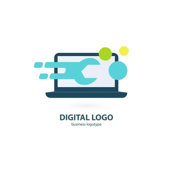 Diseño Ilustrativo Del Software Escritorio Del Negocio Del Logotipo Vector — Vector de stock