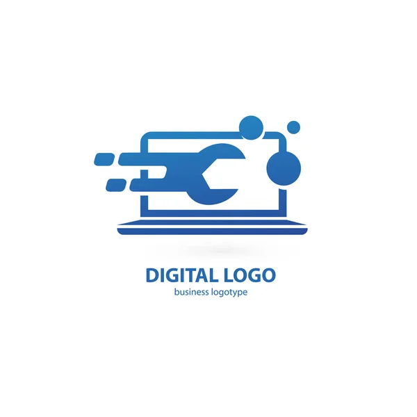 Illustration Conception Logotype Logiciel Bureau Entreprise Icône Web Ordinateur Vectoriel — Image vectorielle