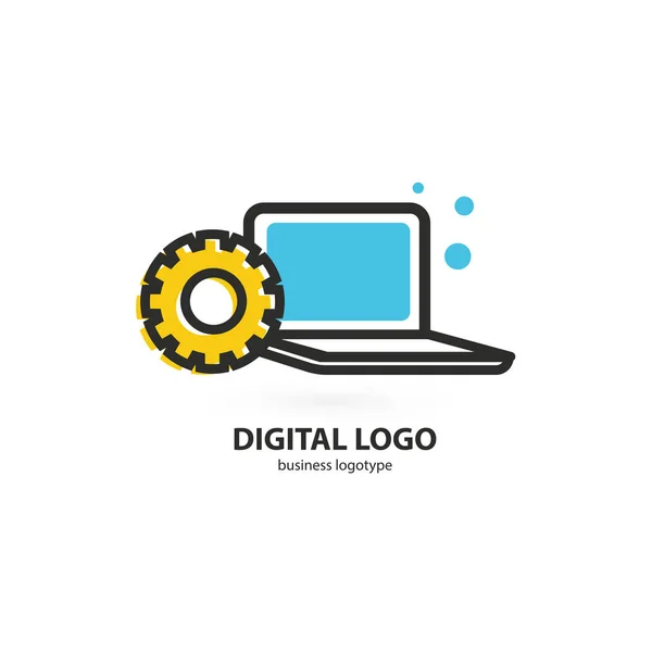 Иллюстрационный Дизайн Логотипа Бизнес Настольного Программного Обеспечения Иконка Векторного Компьютера — стоковый вектор