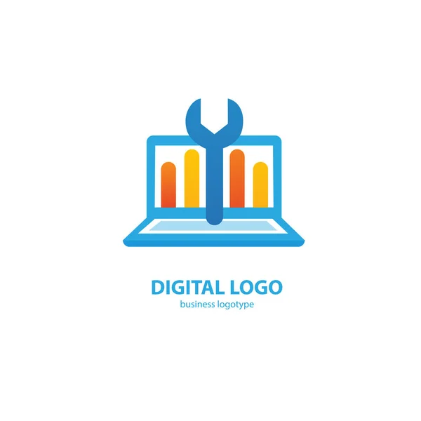 Illustration Design Des Logos Business Desktop Software Vektor Computer Web — Stockvektor