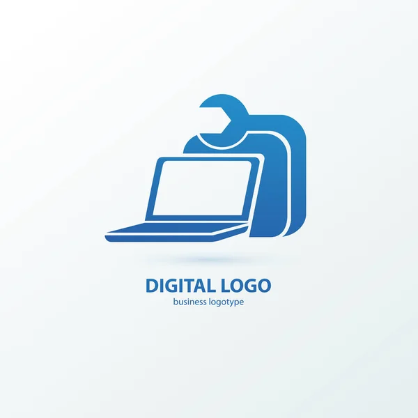 Illustration Design Des Logos Business Desktop Software Vektor Computer Web — Stockvektor