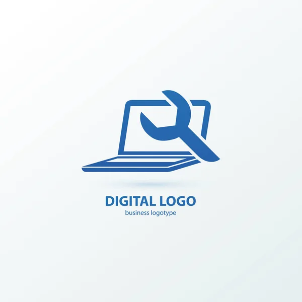 Illustration Design Logotype Business Desktop Software Vector Computer Web Icon — Stock Vector