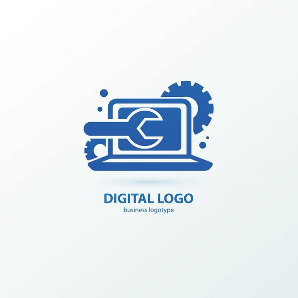 Illustration Conception Logotype Logiciel Bureau Entreprise Icône Web Ordinateur Vectoriel — Image vectorielle