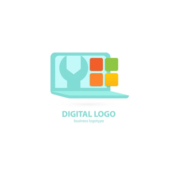 Diseño Ilustrativo Del Software Escritorio Del Negocio Del Logotipo Vector — Archivo Imágenes Vectoriales