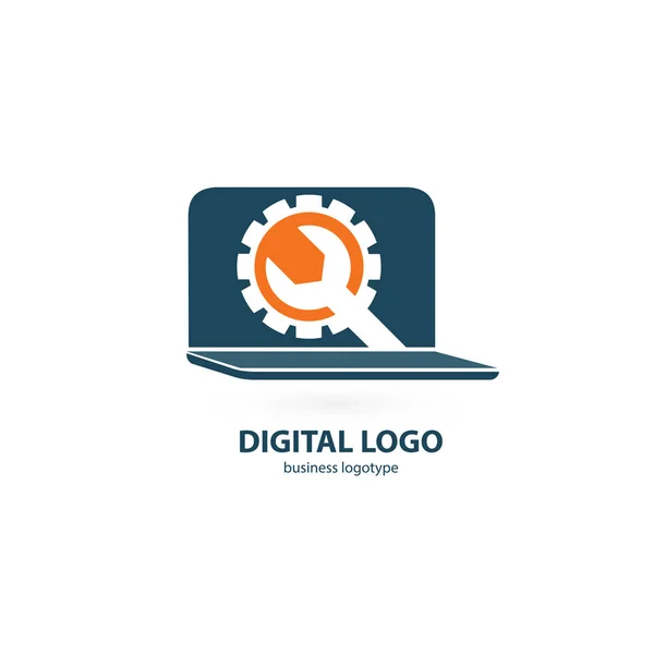 Illustration Design Logotype Business Desktop Software Vector Computer Web Icon — Stock Vector