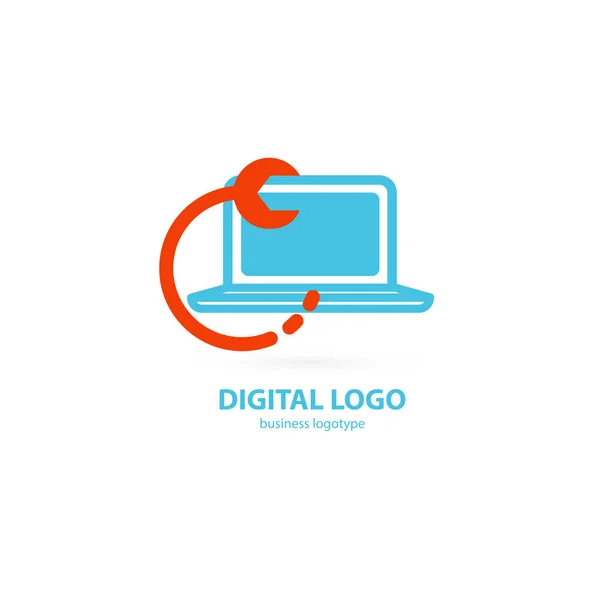 Diseño Ilustrativo Del Software Escritorio Del Negocio Del Logotipo Vector — Vector de stock