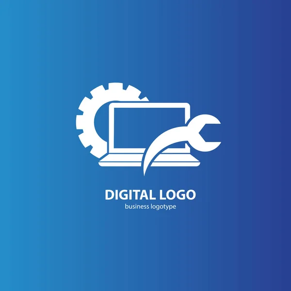Illustration Design Des Logos Business Desktop Software Vektor Computer Web — Stockvektor