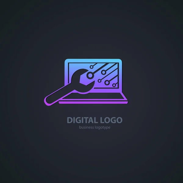 Illustration Design Logotyp Business Desktop Software Vektor Web Datorikonen — Stock vektor