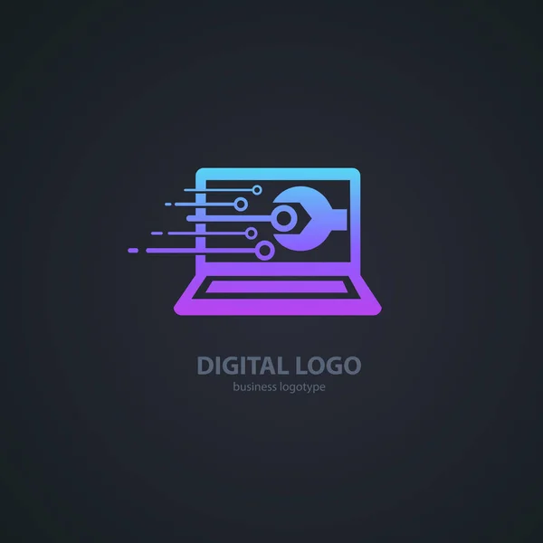 Illustration Design Logotype Business Desktop Software Vector Computer Web Icon — Stock Vector