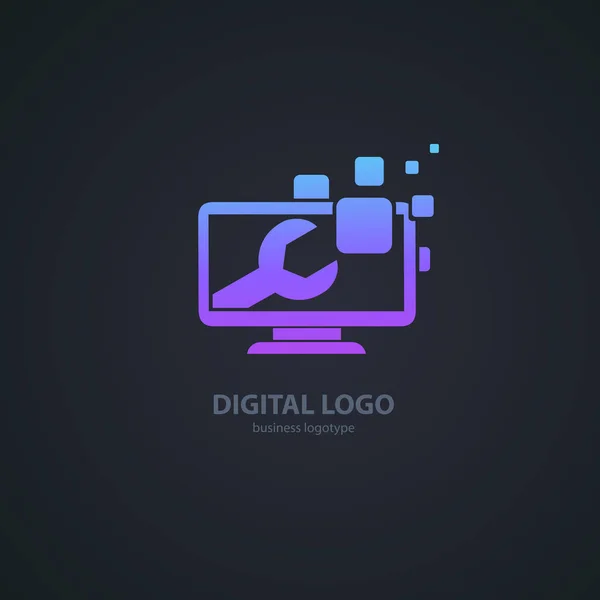 Design Ilustração Software Desktop Negócios Logotipo Ícone Web Computador Vetorial — Vetor de Stock