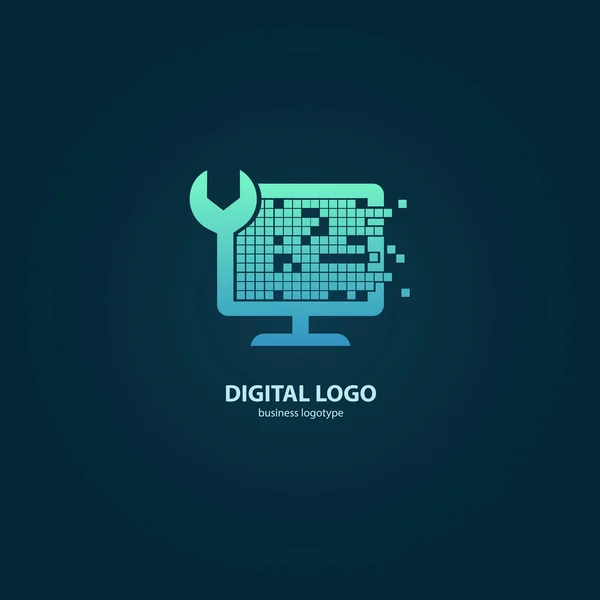 Illustration Design Logotyp Business Desktop Software Vektor Web Datorikonen — Stock vektor