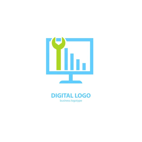 Diseño Ilustrativo Del Software Escritorio Del Negocio Del Logotipo Vector — Vector de stock