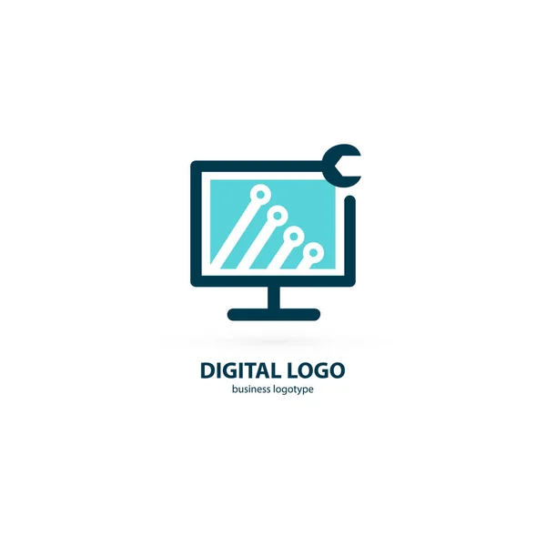 Ilustracja Projekt Logotypu Firmy Pulpit Oprogramowanie Ikona Sieci Web Komputera — Wektor stockowy