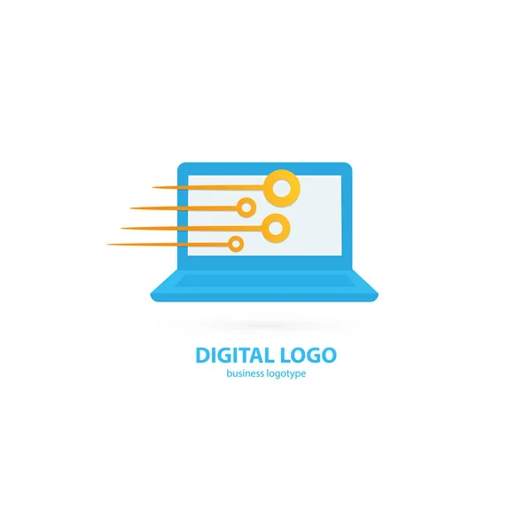 Ilustración Diseño Del Logotipo Del Negocio Marketing Web Vector Ordenador — Vector de stock