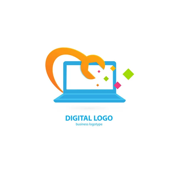 Design Ilustração Software Desktop Negócios Logotipo Ícone Web Computador Vetorial —  Vetores de Stock