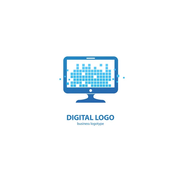 Illustration Design Des Logos Business Web Marketing Vektor Computer Web — Stockvektor
