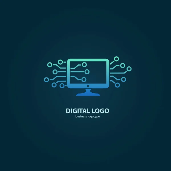 Ilustracja Projekt Logotypu Firmy Marketingu Internetowego Ikona Sieci Web Komputera — Wektor stockowy
