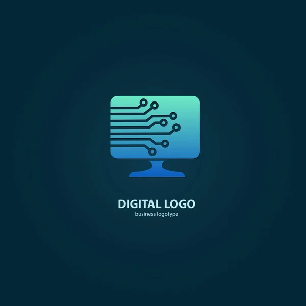 Illustration Design Logotype Business Web Marketing Vector Computer Web Icon — Stock Vector
