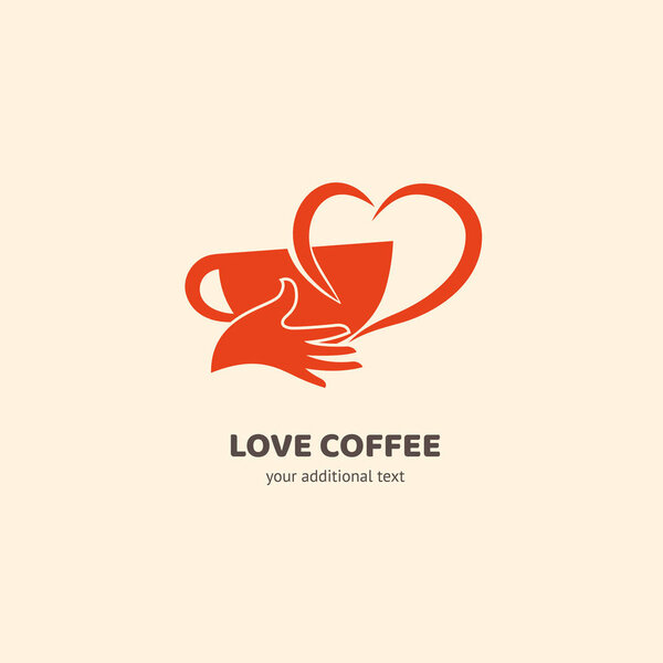 Illustration design of logotype business coffee. Vector cup with drink icon.