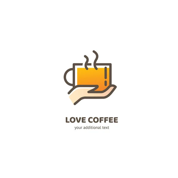 Design Ilustração Café Negócios Logotipo Copo Vetorial Com Ícone Bebida — Vetor de Stock
