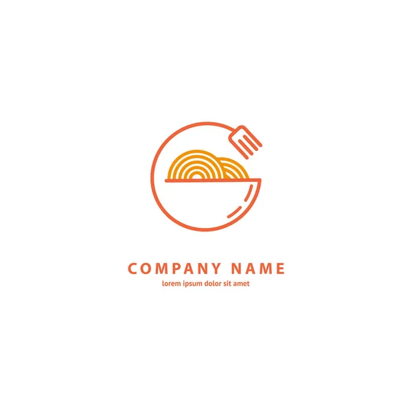 Illustration Design Monoline Minimalistic Simple Logotype Chinese Restaurant Vector Icon — Stock Vector