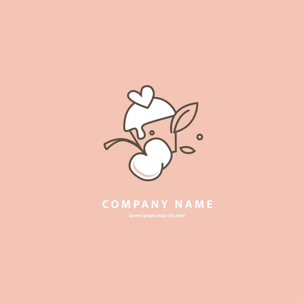 Diseño Ilustración Tienda Caramelos Logotipo Monolina Vector Icono Dulce Pastel — Vector de stock