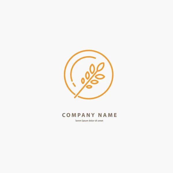 Illustration Design Elegant Line Curve Logotype Bakery Vector Icon Grain — Stock Vector