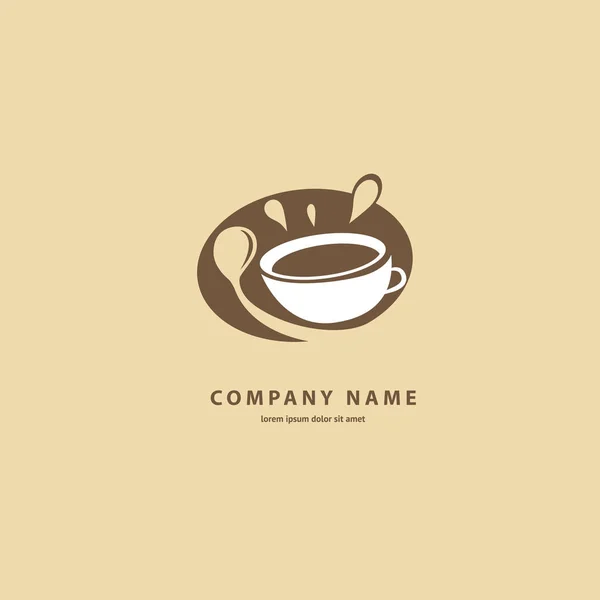 Illustration Design Silhouette Brown Logotype Coffee Vector Icon Cup Drink — Stock Vector