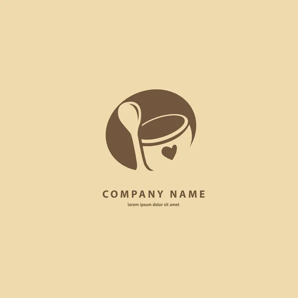 Illustration Design Silhouette Brun Café Logotype Coupe Icône Vectorielle Avec — Image vectorielle