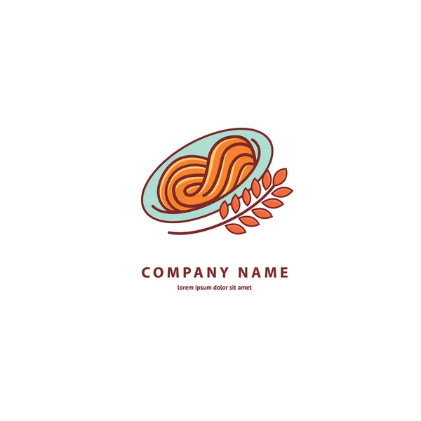 Ilustração Design Minimalista Simples Colorido Logotipo Restaurante Italiano Garfo Ícone — Vetor de Stock