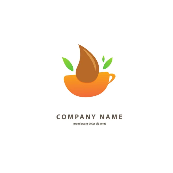 Projekt Ilustracja Kawa Kolorowy Logotyp Wektor Ikona Kubek Napojem — Wektor stockowy