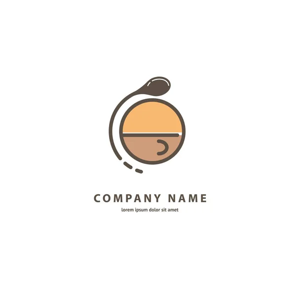 Illustratie Ontwerp Van Monoline Minimalistische Eenvoudige Logotype Koffie Vector Icoon — Stockvector