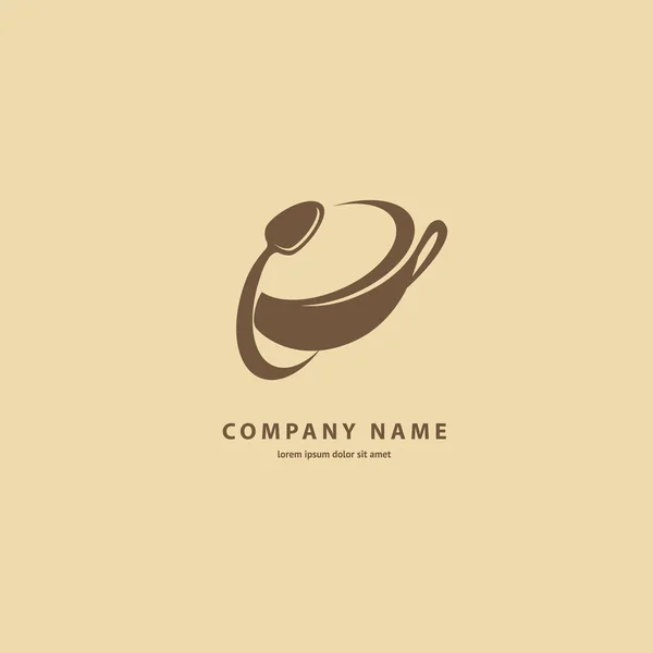 Ilustración Diseño Silueta Café Logotipo Marrón Vector Icono Taza Con — Vector de stock