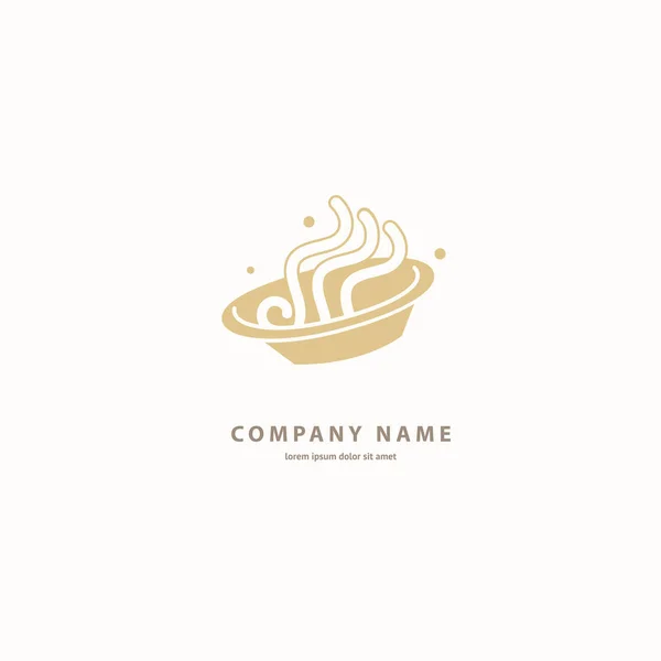 Illustration Design Monoline Minimaliste Simple Restaurant Italien Logotype Plaque Icône — Image vectorielle