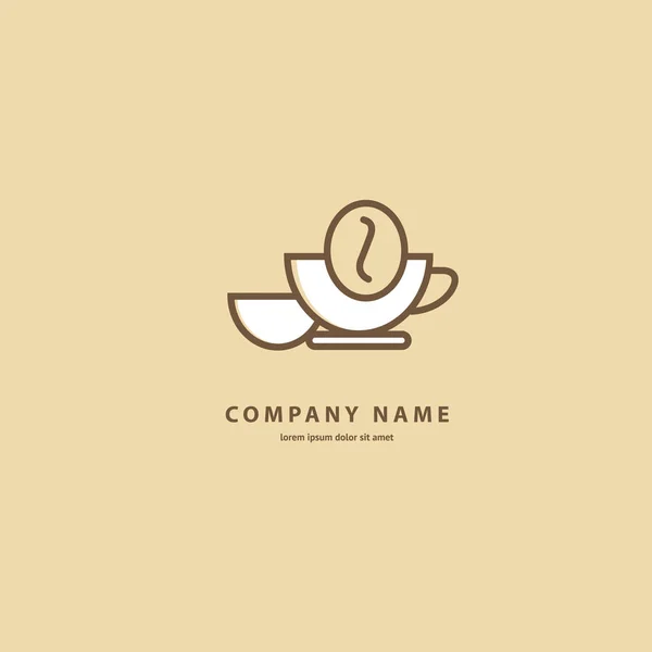 Illustration Design Monoline Minimaliste Simple Café Logotype Coupe Icône Vectorielle — Image vectorielle