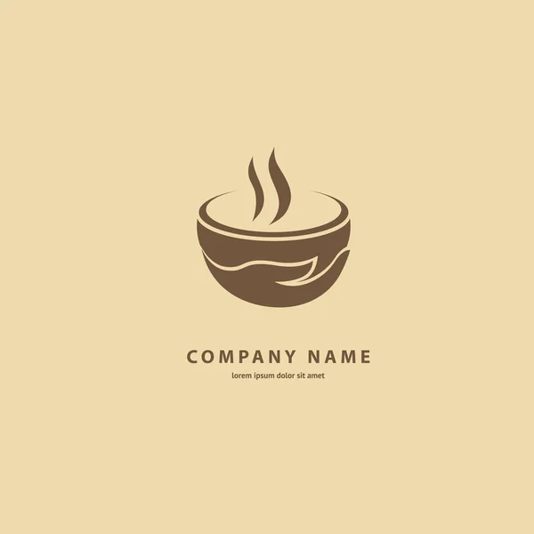 Illustrazione Disegno Silhouette Marrone Logotipo Caffè Bicchiere Icona Vettoriale Con — Vettoriale Stock