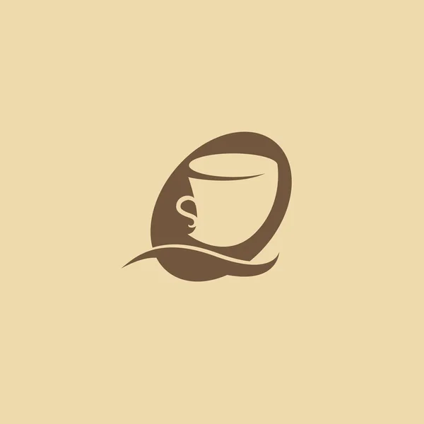 Afbeelding Ontwerp Van Silhouet Bruin Logo Koffie Kop Van Het — Stockvector