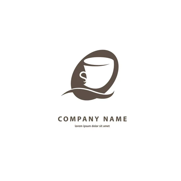 Illustration Design Der Silhouette Braun Logo Kaffee Vektor Icon Cup — Stockvektor