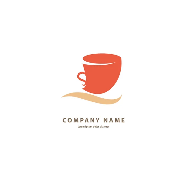 Illustration Design Silhouette Brun Logotype Kaffe Vector Ikonen Cup Med — Stock vektor