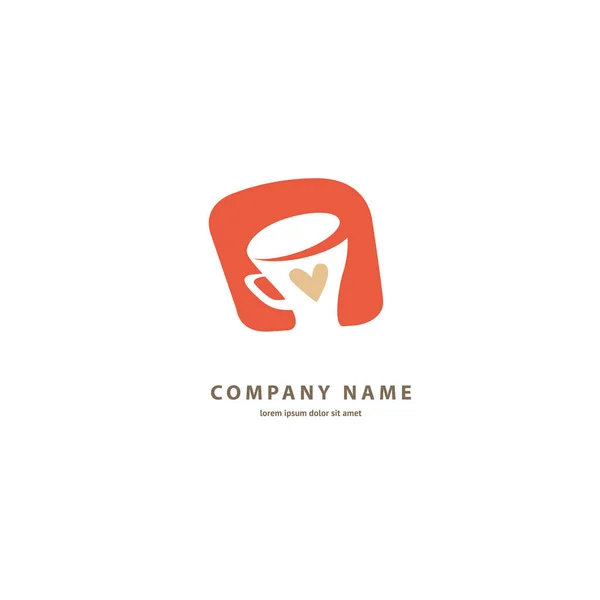 Illustrazione Disegno Silhouette Marrone Logotipo Caffè Bicchiere Icona Vettoriale Con — Vettoriale Stock