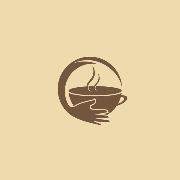 Иллюстрационный Дизайн Силуэт Коричневый Логотип Кофе Кубок Векторной Иконы Напитком — стоковый вектор
