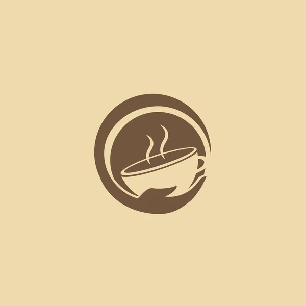 Иллюстрационный Дизайн Силуэт Коричневый Логотип Кофе Кубок Векторной Иконы Напитком — стоковый вектор