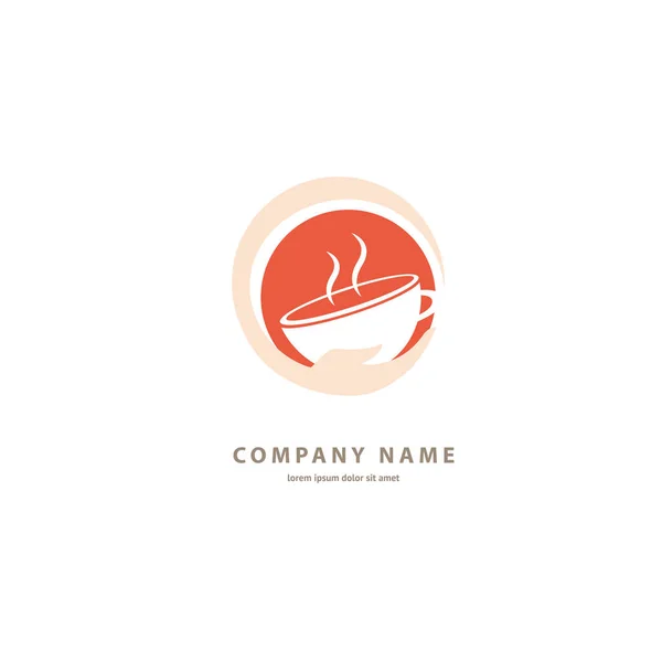 Illustrazione Disegno Colore Marrone Logotipo Caffè Bicchiere Icona Vettoriale Con — Vettoriale Stock