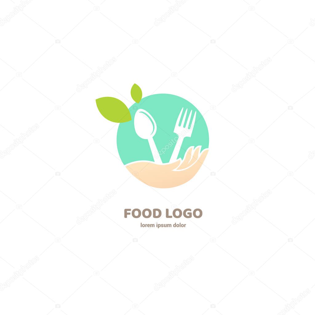 Illustration design of logotype business cooking. Vector nutrition web icon.