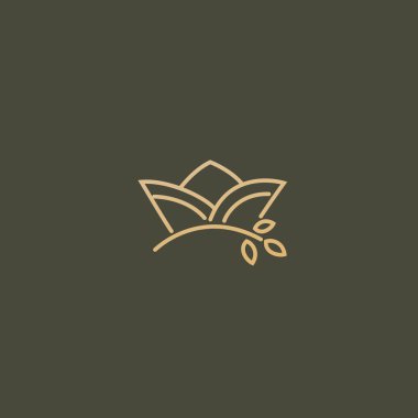 Karanlık bir arka plan üzerinde zarif, sigorta primi ve Kraliyet logo Kraliçe ve Kral taç illüstrasyon tasarımı. Vektör simge düğün.