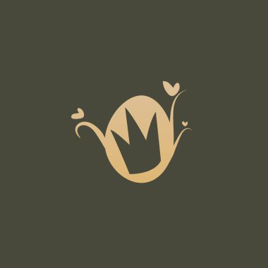 Zarif, sigorta primi ve Kraliyet logo Kraliçe ve Kral taç illüstrasyon tasarımı. Vektör simge düğün.