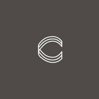 C harfi vektör logosu. Vintage amblem ve logo. İş işareti, kimlik, etiket, Restoran, otel Madalyası. Vektör düğün çizim.