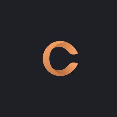 C harfi vektör logosu. Vintage amblem ve logo. İş işareti, kimlik, etiket, Restoran, otel Madalyası. Vektör düğün çizim.