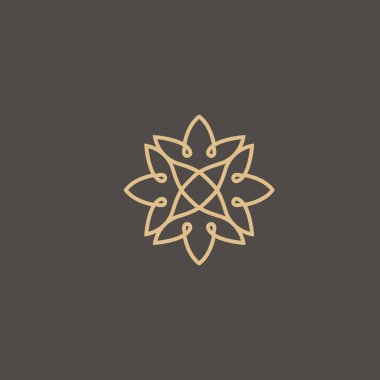 Basit çizgi sanat süslü tasarlamak. Vintage geometrik vektör çizim.