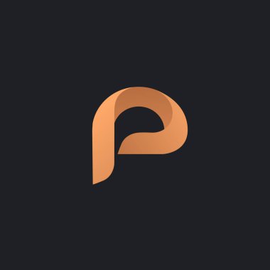 P harfi vektör logosu. Vintage amblem ve logo. İş işareti, kimlik, etiket, Restoran, otel Madalyası. Vektör düğün çizim.